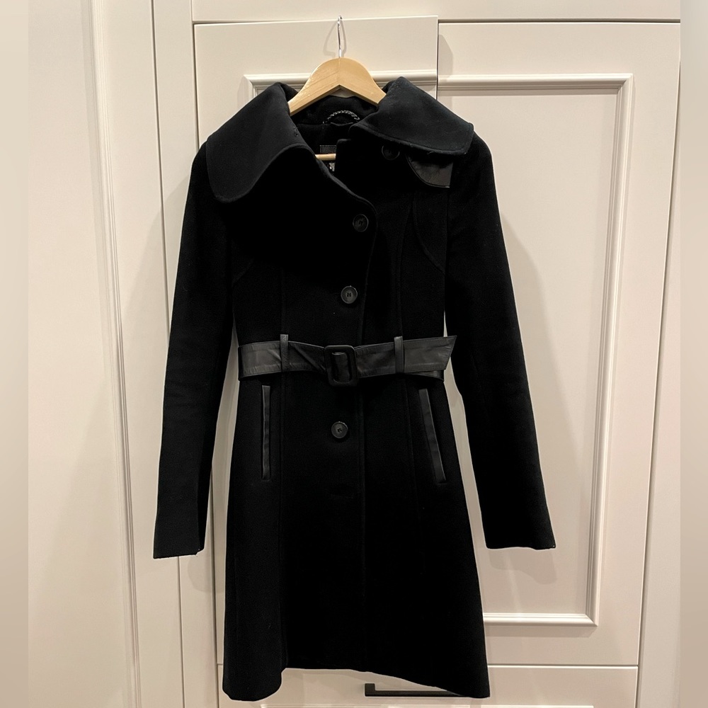 Ladies Mackage Wool and Leather Coat